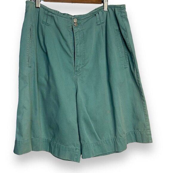 Gloria Vanderbilt Signature Label Shorts Women's 18W Green Vintage Pockets Denim - Picture 1 of 9